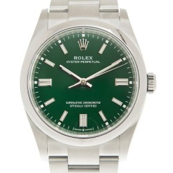 Pre-owned Rolex Oyster Perpetual Automatic Chronometer Green Dial Men's Watch 126000GNSO