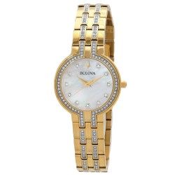Crystal Quartz Diamond Silver Dial Ladies Watch 98X138