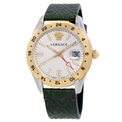 Greca Time GMT Quartz Silver Dial Men's Watch VE7C00223