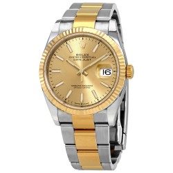 Datejust 36 Champagne Dial Men's Stainless Steel and 18kt Yellow Gold Oyster Watch 126233CSO
