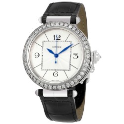 Pre-owned Cartier Pasha de Cartier Silver Dial Men's Watch WJ120251