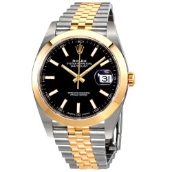 Datejust 41 Black Dial Steel and 18K Yellow Gold Jubilee Bracelet Men's Watch 126303BKSJ