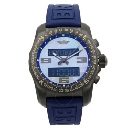Pre-owned Breitling Breitling Cockpit B50 Perpetual Alarm Chronograph GMT Quartz Analog-Digital Chronometer Blue Dial Men's Watch VB501019/C932-261S