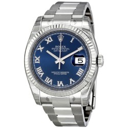 Pre-owned Rolex Oyster Perpetual Blue Dial Ladies Watch 116234BLRO