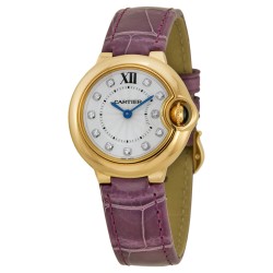 Pre-owned Cartier Ballon Bleu de Cartier Diamond Silver Dial Ladies Watch WE902050