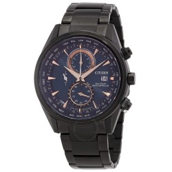 Radio-Controlled World Time Chronograph Blue Dial Men's Watch AT8265-57L