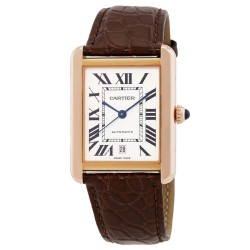Pre-owned Cartier Tank Solo Automatic White Dial Men's Watch W5200026