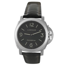 Pre-owned Panerai Luminor Base Black Dial Men's Watch PAM00112