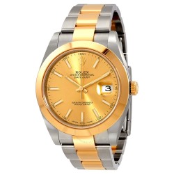 Datejust 41 Champagne Dial Steel and 18K Yellow Gold Oyster Men's Watch 126303CSO