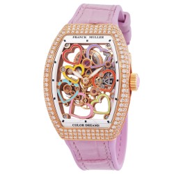 Vanguard Heart Skeleton Hand Wind Diamond Ladies Watch