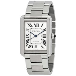 Pre-owned Pre-owned Cartier Tank Solo XL Automatic Silver Dial Men's Watch W5200028