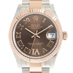 Datejust 31 Rhodium Diamond Dial Automatic Ladies Steel and 18kt Everose Gold Oyster Watch 278271DRRDO