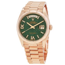 Day-Date Aventurine Dial Automatic Chronometer Diamond Unisex Watch 128235-0068