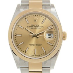 Datejust 36 Automatic Champagne Dial Men's Steel and 18K Yellow Gold Oyster Watch 126203CSO
