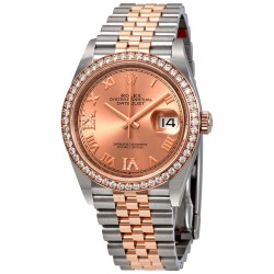 Datejust 36 Automatic Pink Diamond Dial Ladies Steel and 18K Everose Gold Jubilee Watch 126281PRDJ