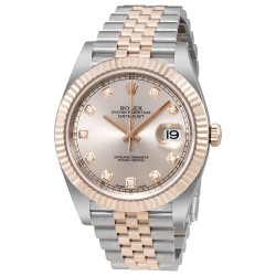Datejust Sundust Diamond Dial Steel and 18 Everose Gold Men's Watch 126331SNDJ