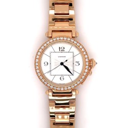 Pre-owned Cartier Cartier Pasha Automatic Diamond Silver Dial Ladies Watch 2770