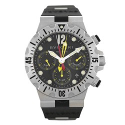 Pre-owned Bvlgari Diagono Chronograph Automatic Black Dial Men's Watch SC 40 S