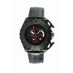 Paddle Black Dial Black Leather Men's Watch Q307