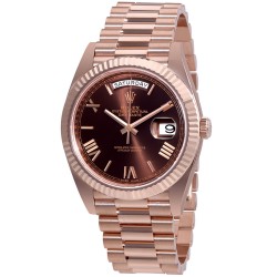 Day-Date 40 Chocolate Dial 18K Everose Gold President Automatic Men's Watch 228235CHRP