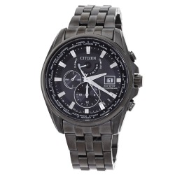 Perpetual Alarm Chronograph Quartz Black Dial Men's Watch AT9127-80E