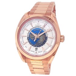 Pre-owned Omega Aqua Terra Co-Axial GMT Silver Dial Men's Watch 220.50.43.22.02.001