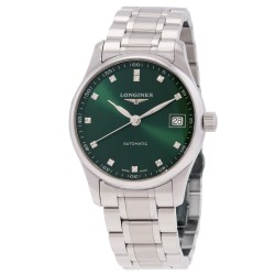 Master Automatic Diamond Green Dial Ladies Watch L2.357.4.99.6