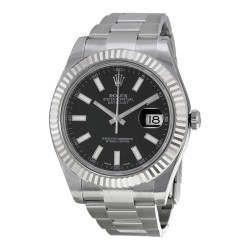 Pre-owned Rolex Datejust II Automatic Chronometer Black Dial Men's Watch 116334BKSO