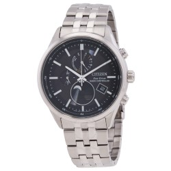 Eco-Drive Radio-Controlled Moon Phase Black Dial Men's Watch BY1030-50E