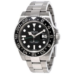 Pre-owned Rolex GMT Master II Black Index Dial Oyster Bracelet Steel Men's Watch 116710LN