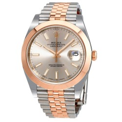 Datejust 41 Sundust Dial Steel and 18K Everose Gold Automatic Men's Watch 126301SNSJ