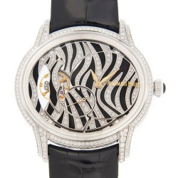 Millenary Zebra Diamond Pattern Dial 18 Carat White Gold Ladies Watch