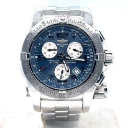 Pre-owned Breitling Emergency Chronograph Quartz Chronometer Blue Dial Men's Watch A73322