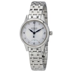 Pre-owned Montblanc Boheme Diamond Silvery-White Guilloche Dial Ladies Watch 116498