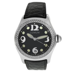 Pre-owned Corum Bubble Chrono Quartz Black Dial Unisex Watch 163.257.47