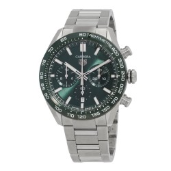 Pre-owned Tag Heuer Carrera Chronograph Green Dial Unisex Watch CBN2A1N.BA0643