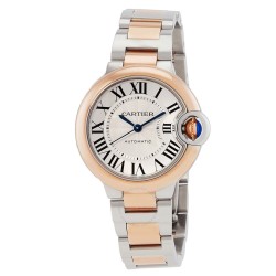 Ballon Bleu 36 Automatic 18kt Rose Gold and Stainless Steel Silver Dial Ladies Watch W2BB0033