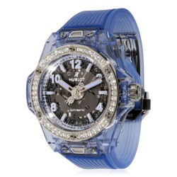 Pre-owned Hublot Big Bang One Click Diamond Skeleton Dial Ladies Watch 465.JL.4802.RT.1204