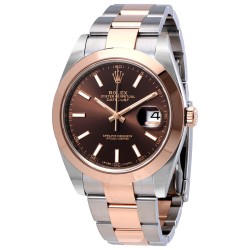 Datejust 41 Chocolate Brown Dial Steel and 18K Rose Gold Men's Watch 126301CHSO