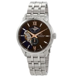 Star Automatic Open Heart Brown Blue Dial Men's Watch RE-AV0B02Y00B