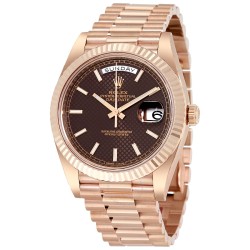 Day-Date 40 Chocolate Dial 18K Everose Gold President Automatic Men's Watch 228235CHSP