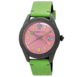 Greca Time GMT Quartz Pink Dial Men's Watch VE7C00323