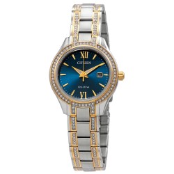 Silhouette Crystal Blue Dial Ladies Watch FE1234-50L