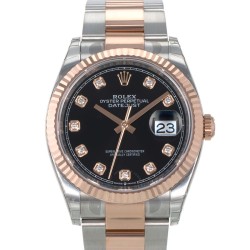 Pre-owned Rolex Datejust 36 Automatic Chronometer Diamond Black Dial Men's Watch 126231 BKDO