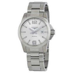 Conquest Silver Dial Stainless Steel Men's 43mm Watch L37604766