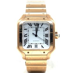 Pre-owned Cartier Santos White Dial Men's Watch WGSA0018