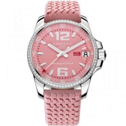 Mille Miglia Gran Turismo XL Pink Dial Pink Rubber Ladies Watch 178997-3001