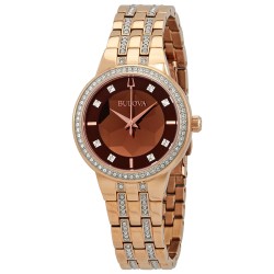 Open Box - Bulova Phantom Crystal Rose Gold Dial Ladies Watch 98L266
