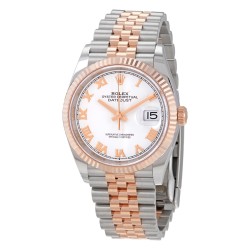 Datejust 36 Automatic White Dial Men's Steel and 18kt Everose Gold Jubilee Watch 126231WRJ
