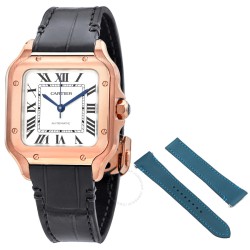 Santos Medium Model Silvered Opaline Dial Automatic Ladies Watch WGSA0028